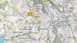 Die neue Route der S1 mit City-Tunnel ab Dezember 2013.